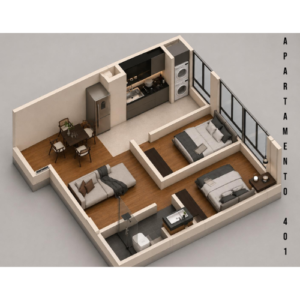 Apto 401 - 3D